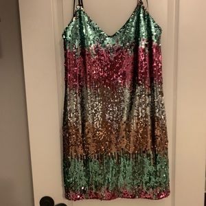 Express Multi-colored sequined dress - worn once